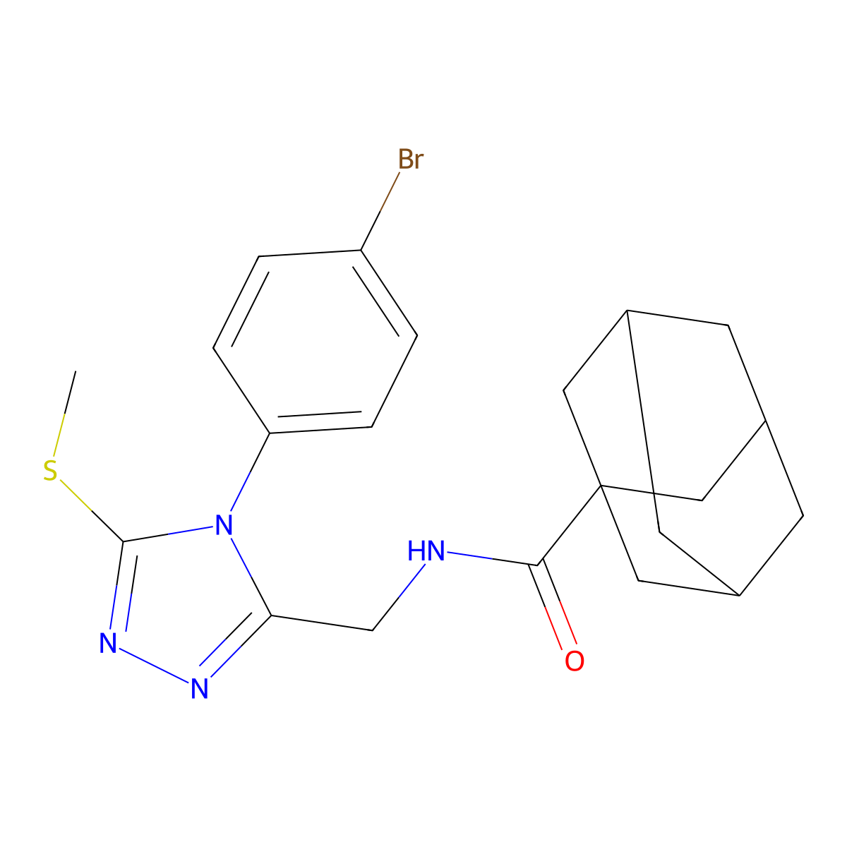 N-[[4-(4-bromophenyl)-5-methylsulfanyl-1,2,4-triazol-3-yl]methyl]adamantane-1-carboxamide molecular structure, CAS 476441-84-6