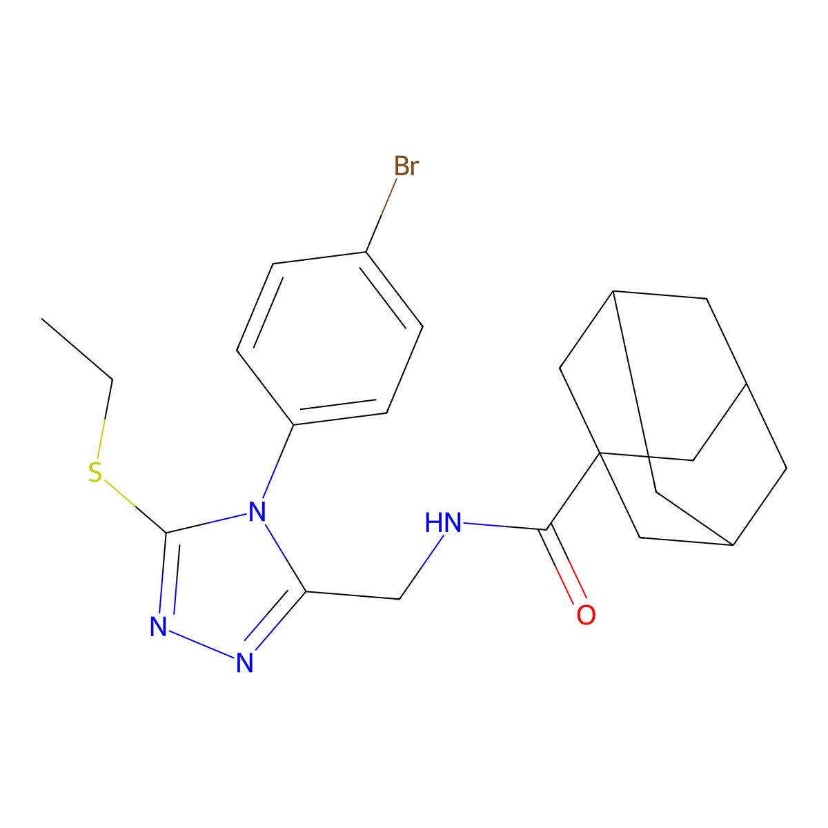 N-[[4-(4-bromophenyl)-5-ethylsulfanyl-1,2,4-triazol-3-yl]methyl]adamantane-1-carboxamide molecular structure, CAS 476441-94-8