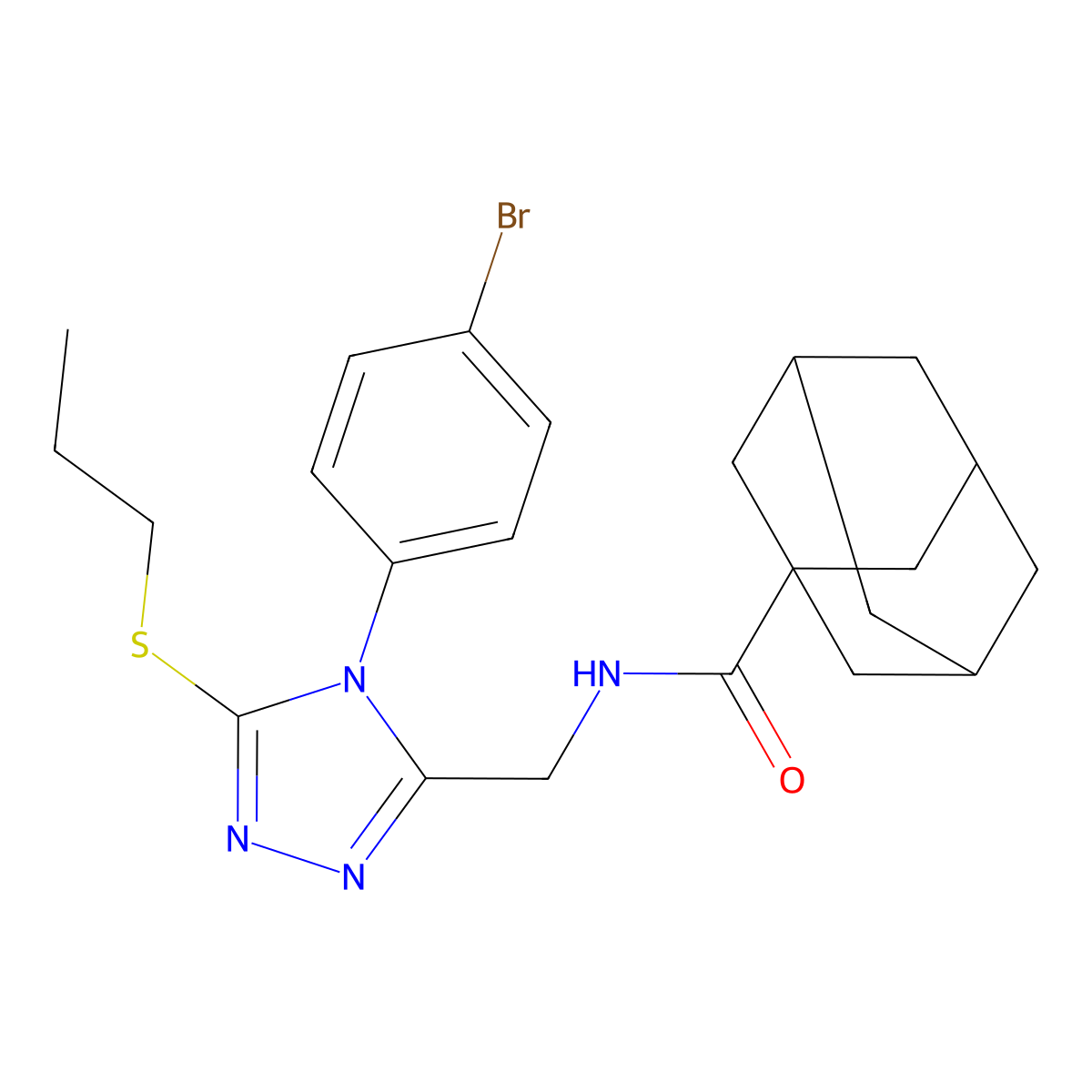 N-[[4-(4-bromophenyl)-5-propylsulfanyl-1,2,4-triazol-3-yl]methyl]adamantane-1-carboxamide molecular structure, CAS 476441-95-9
