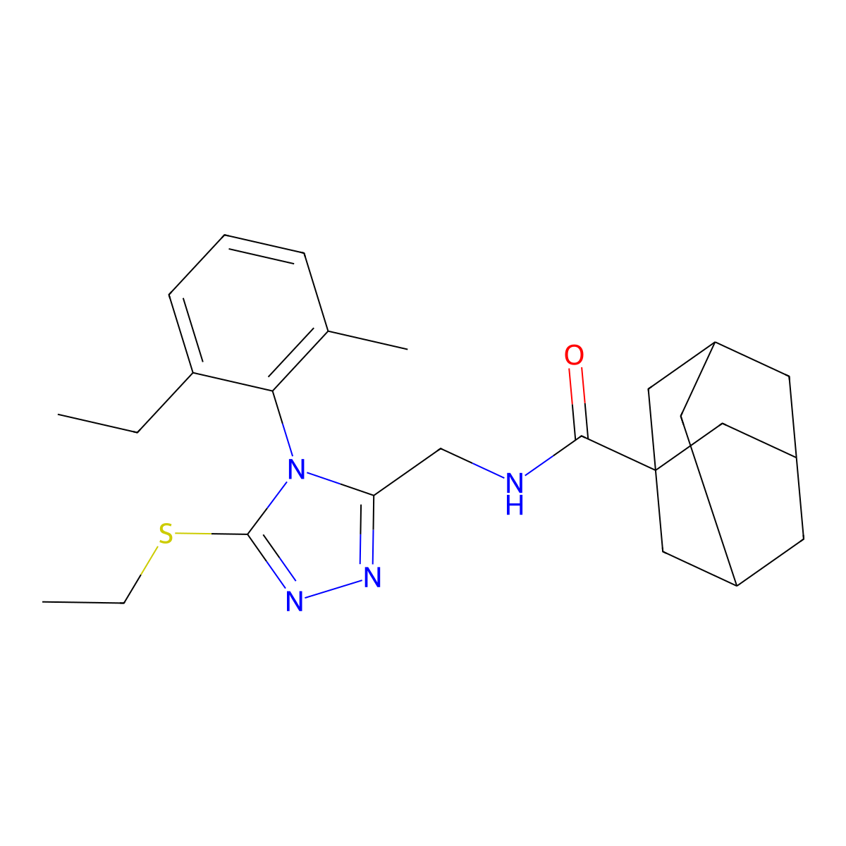 N-[[4-(2-ethyl-6-methylphenyl)-5-ethylsulfanyl-1,2,4-triazol-3-yl]methyl]adamantane-1-carboxamide molecular structure, CAS 476442-83-8