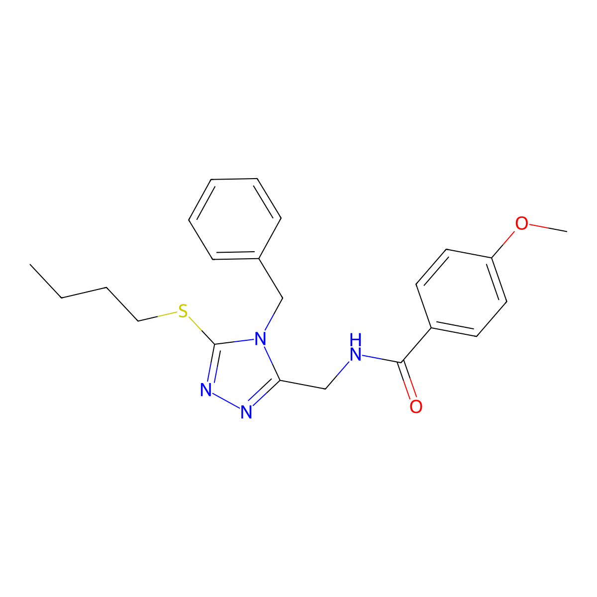 N-[(4-benzyl-5-butylsulfanyl-1,2,4-triazol-3-yl)methyl]-4-methoxybenzamide molecular structure, CAS 476447-72-0