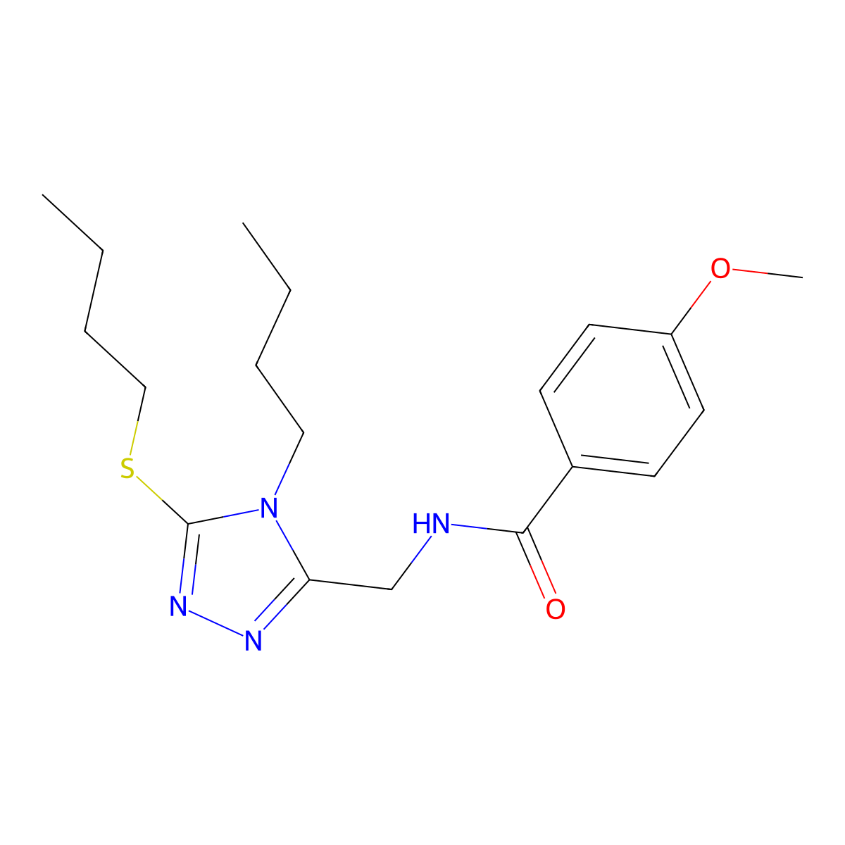 N-[(4-butyl-5-butylsulfanyl-1,2,4-triazol-3-yl)methyl]-4-methoxybenzamide molecular structure, CAS 476449-47-5