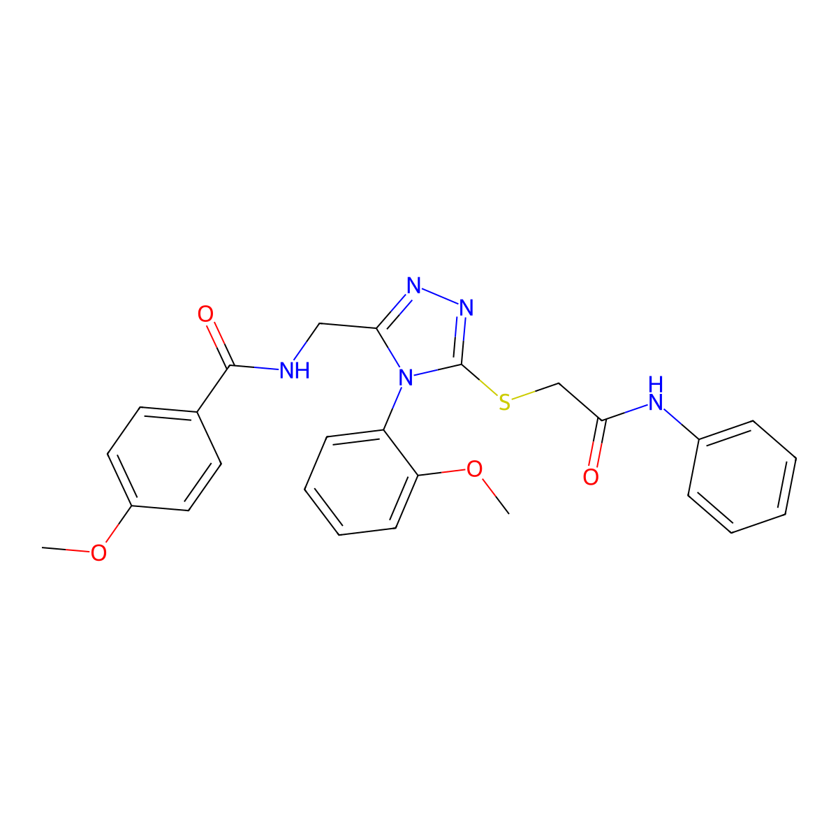 N-[[5-(2-anilino-2-oxoethyl)sulfanyl-4-(2-methoxyphenyl)-1,2,4-triazol-3-yl]methyl]-4-methoxybenzamide molecular structure, CAS 476450-35-8
