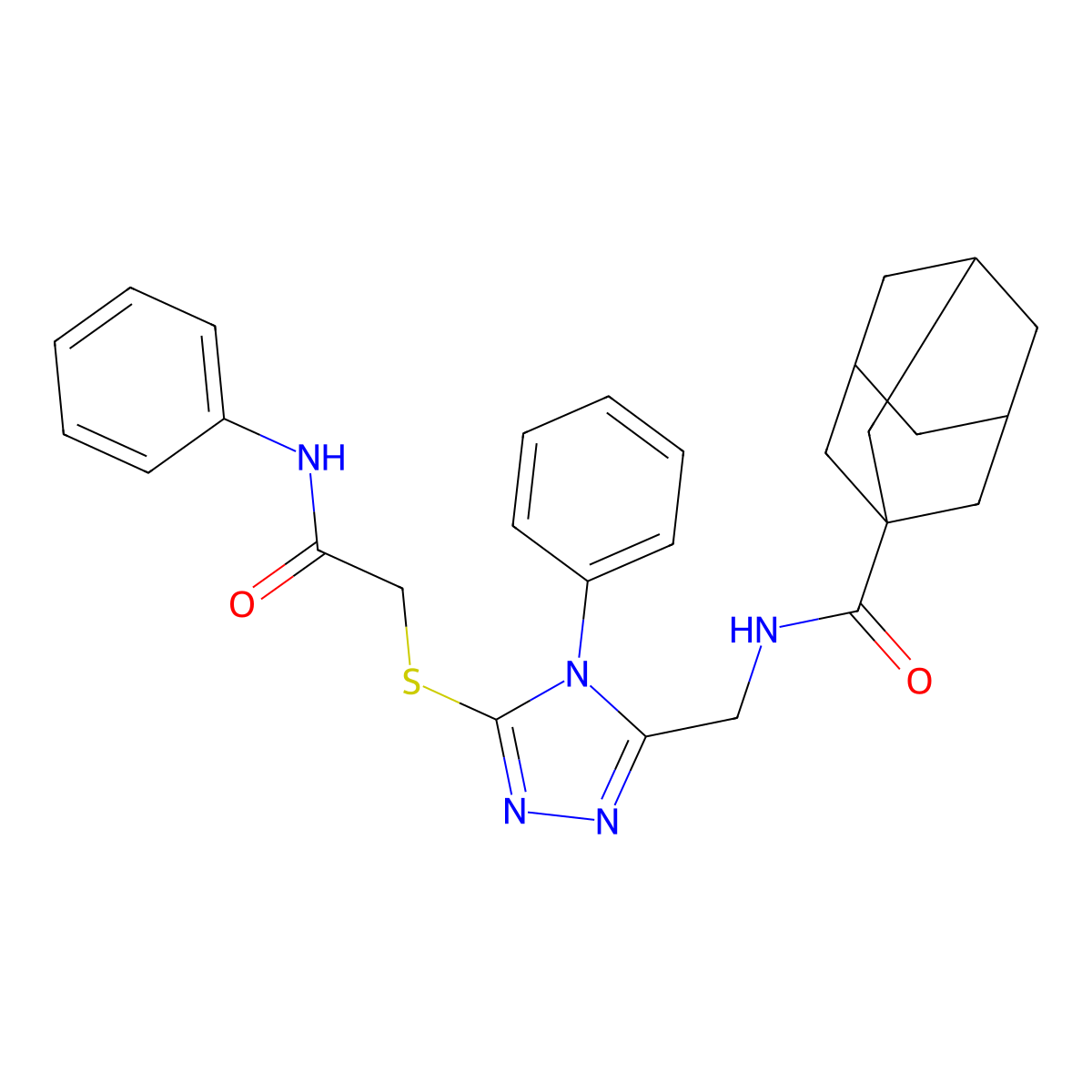 N-[[5-(2-anilino-2-oxoethyl)sulfanyl-4-phenyl-1,2,4-triazol-3-yl]methyl]adamantane-1-carboxamide molecular structure, CAS 476452-21-8