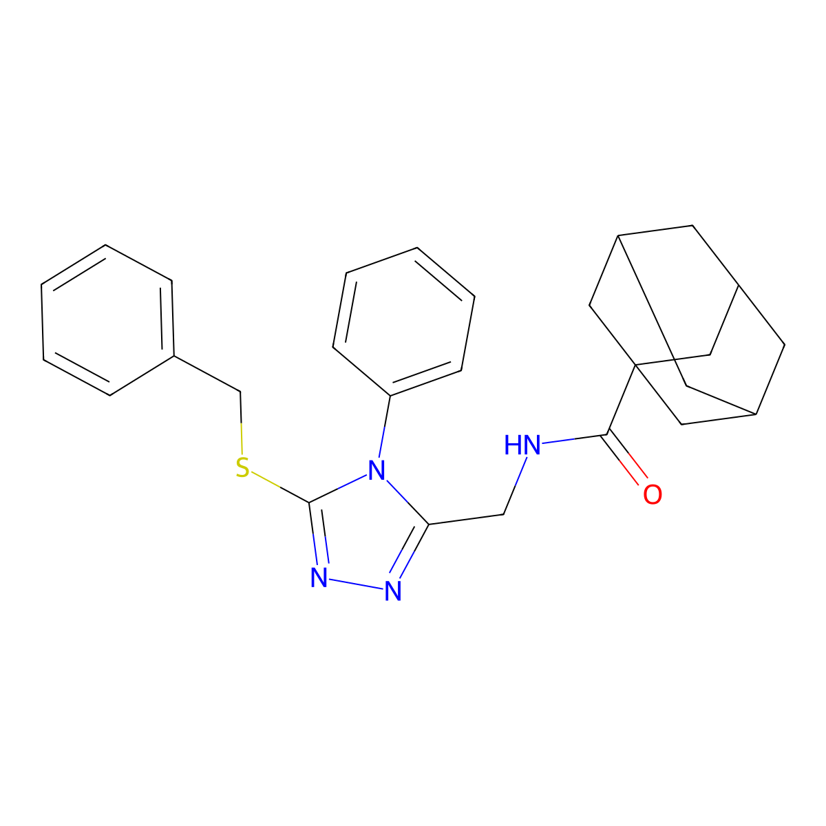N-[(5-benzylsulfanyl-4-phenyl-1,2,4-triazol-3-yl)methyl]adamantane-1-carboxamide molecular structure, CAS 476452-43-4