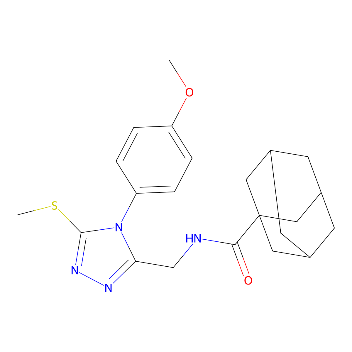 N-[[4-(4-methoxyphenyl)-5-methylsulfanyl-1,2,4-triazol-3-yl]methyl]adamantane-1-carboxamide molecular structure, CAS 476452-46-7
