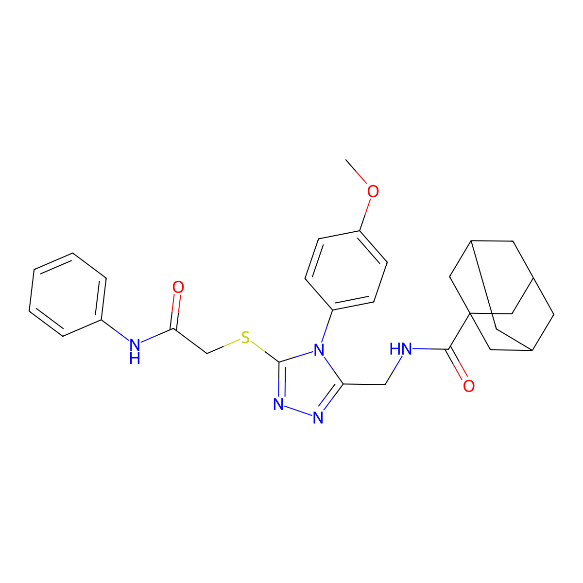 N-[[5-(2-anilino-2-oxoethyl)sulfanyl-4-(4-methoxyphenyl)-1,2,4-triazol-3-yl]methyl]adamantane-1-carboxamide molecular structure, CAS 476452-63-8