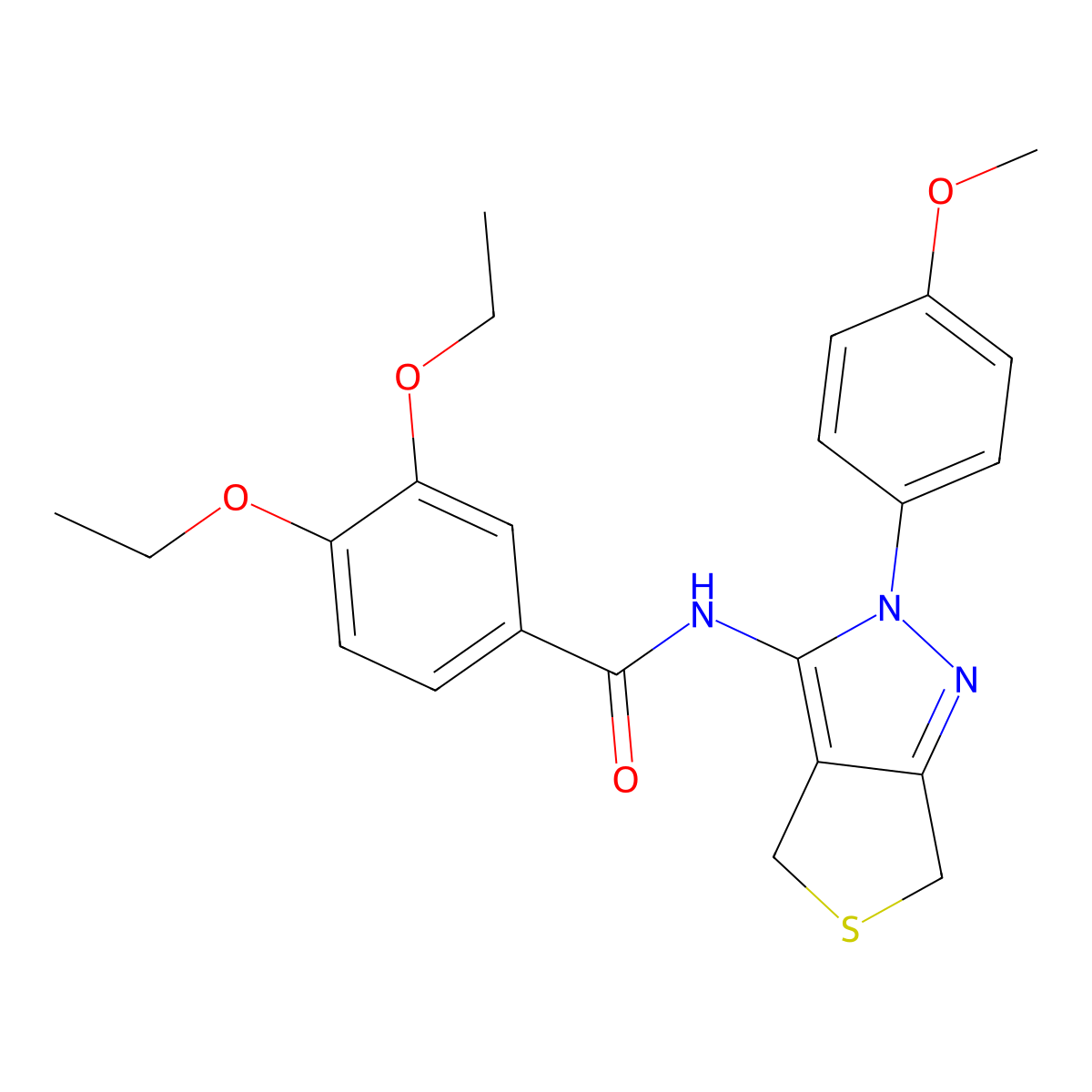 3,4-diethoxy-N-[2-(4-methoxyphenyl)-4,6-dihydrothieno[3,4-c]pyrazol-3-yl]benzamide molecular structure, CAS 476458-22-7