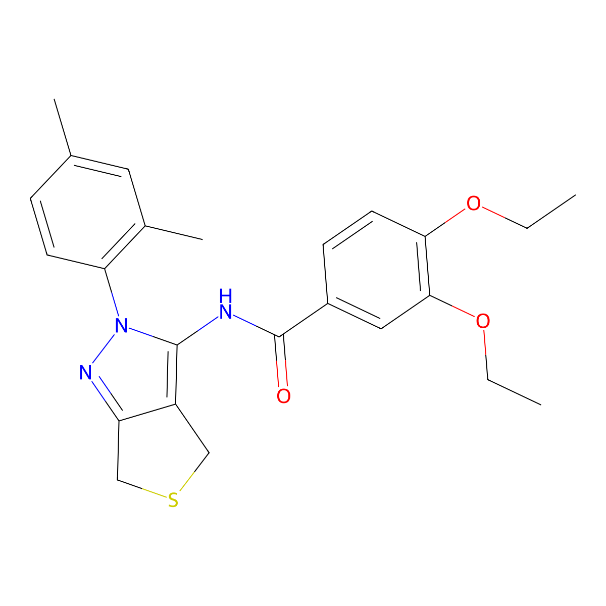 N-[2-(2,4-dimethylphenyl)-4,6-dihydrothieno[3,4-c]pyrazol-3-yl]-3,4-diethoxybenzamide molecular structure, CAS 476458-35-2