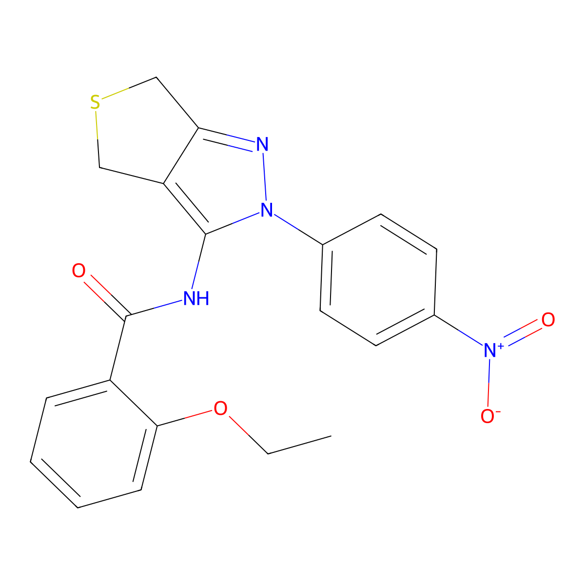 2-ethoxy-N-[2-(4-nitrophenyl)-4,6-dihydrothieno[3,4-c]pyrazol-3-yl]benzamide molecular structure, CAS 476458-98-7