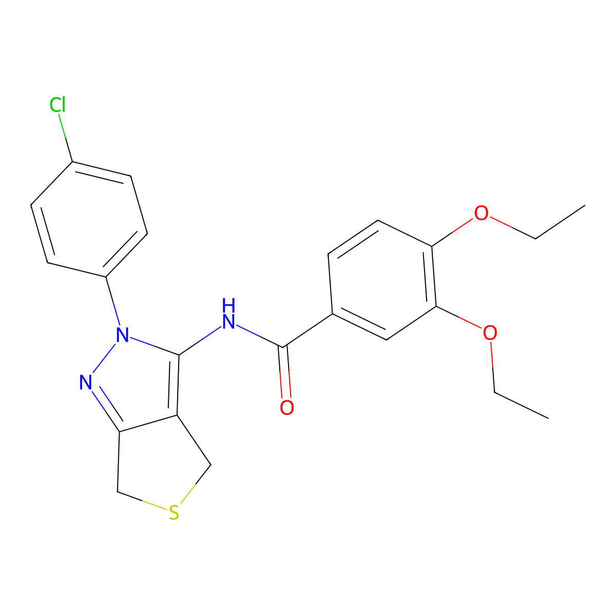 N-[2-(4-chlorophenyl)-4,6-dihydrothieno[3,4-c]pyrazol-3-yl]-3,4-diethoxybenzamide molecular structure, CAS 476459-16-2