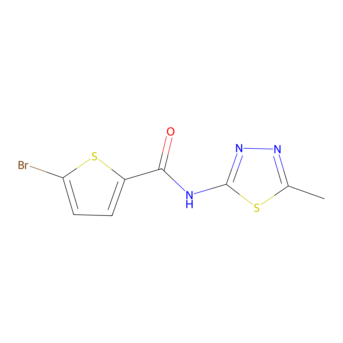 5-bromo-N-(5-methyl-1,3,4-thiadiazol-2-yl)thiophene-2-carboxamide molecular structure, CAS 476459-64-0