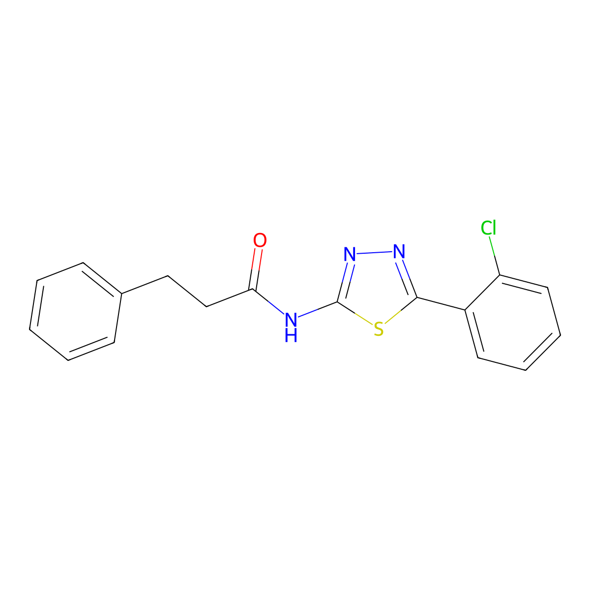N-[5-(2-chlorophenyl)-1,3,4-thiadiazol-2-yl]-3-phenylpropanamide molecular structure, CAS 476459-74-2