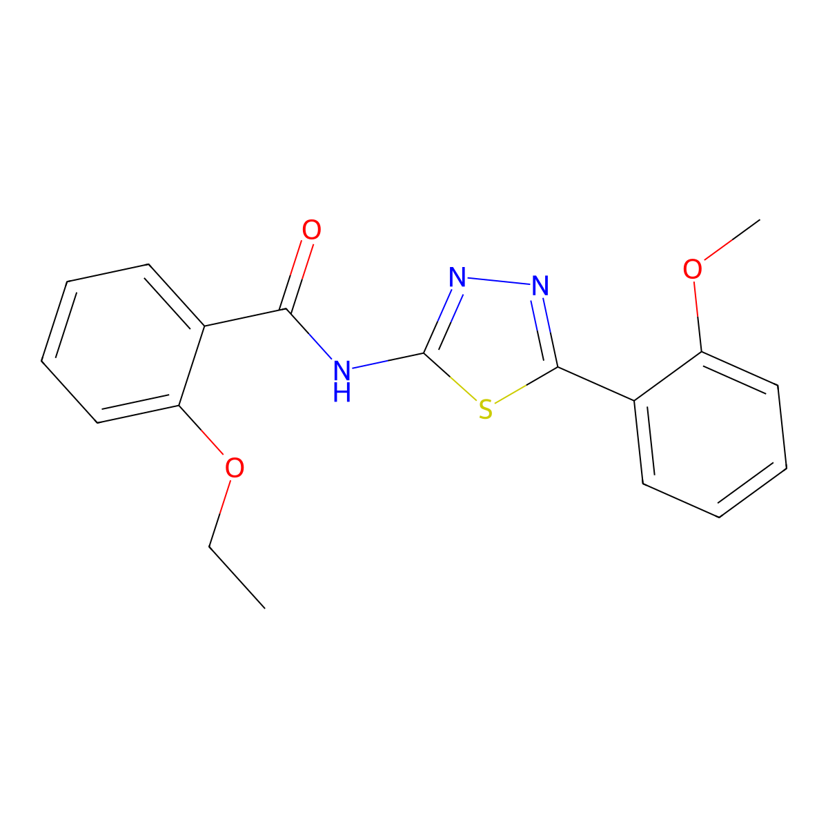 2-ethoxy-N-[5-(2-methoxyphenyl)-1,3,4-thiadiazol-2-yl]benzamide molecular structure, CAS 476460-31-8