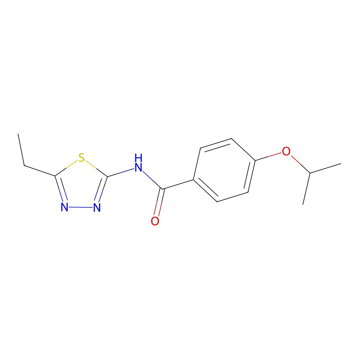 N-(5-ethyl-1,3,4-thiadiazol-2-yl)-4-isopropoxybenzamide molecular structure, CAS 476462-56-3