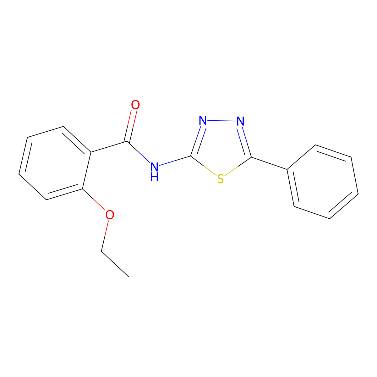 2-ethoxy-N-(5-phenyl-1,3,4-thiadiazol-2-yl)benzamide molecular structure, CAS 476463-09-9