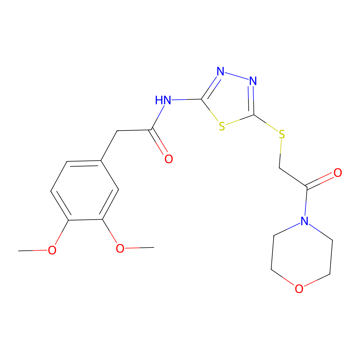 2-(3,4-dimethoxyphenyl)-N-(5-((2-morpholino-2-oxoethyl)thio)-1,3,4-thiadiazol-2-yl)acetamide molecular structure, CAS 476466-21-4