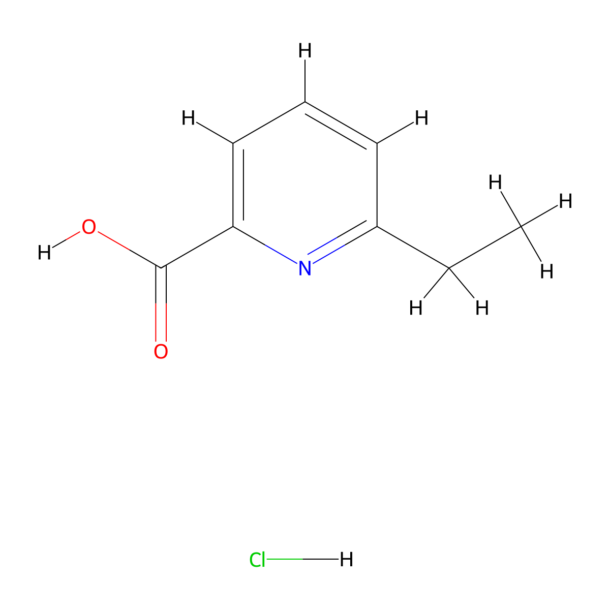 6-Ethylpicolinic acid hydrochloride molecular structure, CAS 476471-29-1