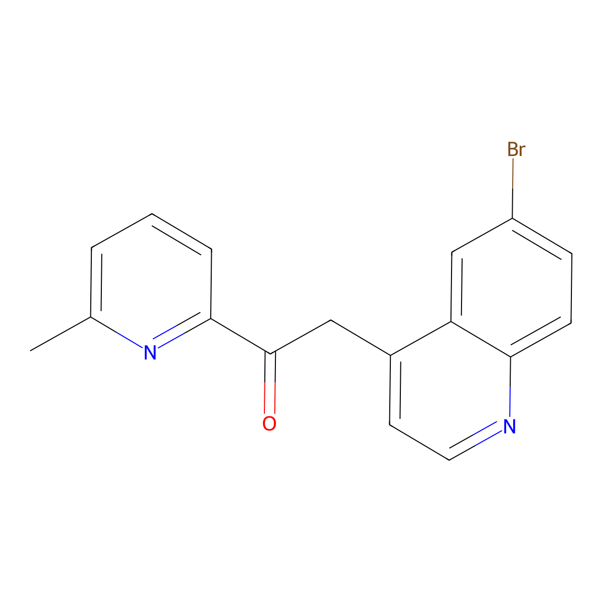 2-(6-Bromoquinolin-4-yl)-1-(6-methylpyridin-2-yl)ethanone molecular structure, CAS 476472-28-3