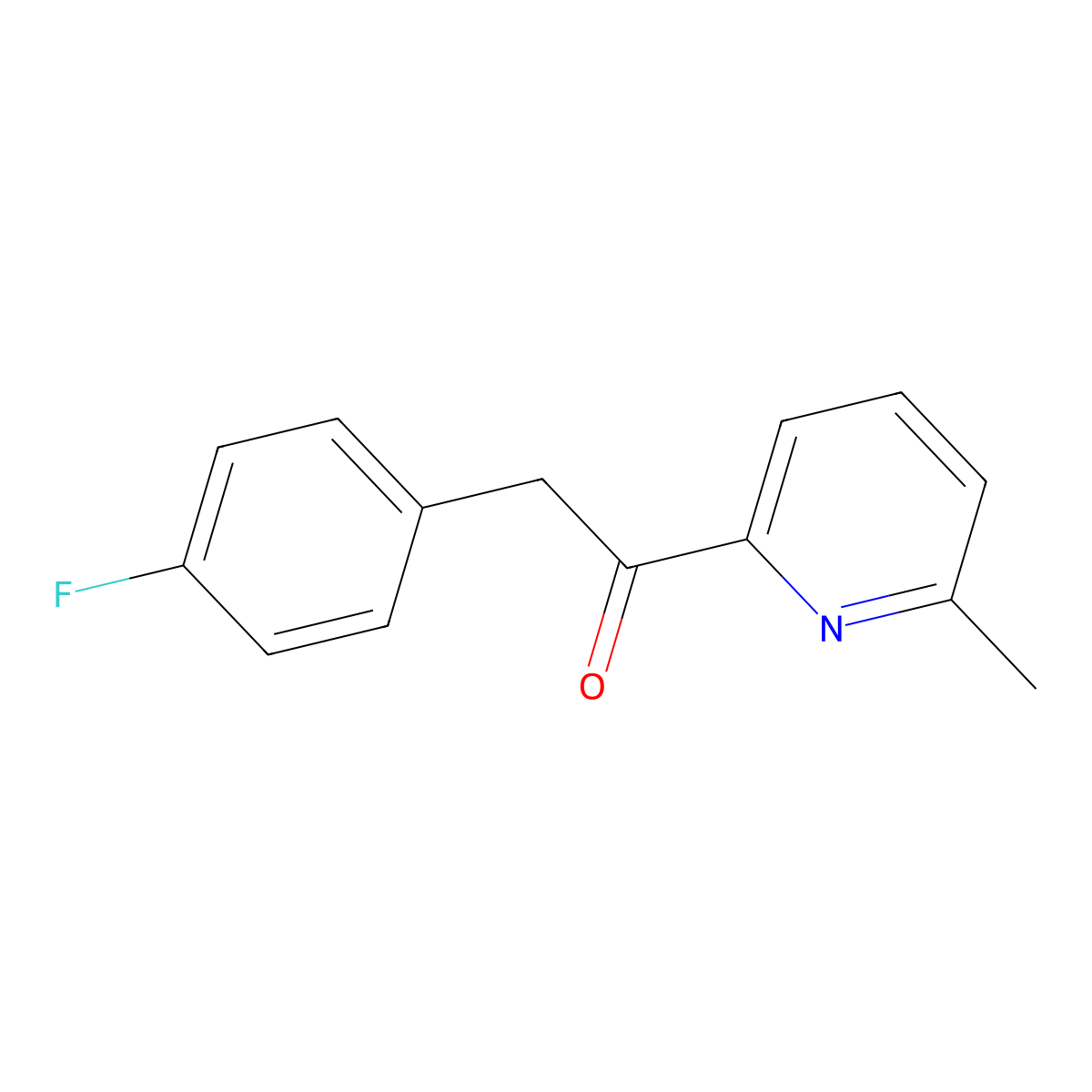 2-(4-Fluorophenyl)-1-(6-methylpyridin-2-yl)ethanone molecular structure, CAS 476472-56-7