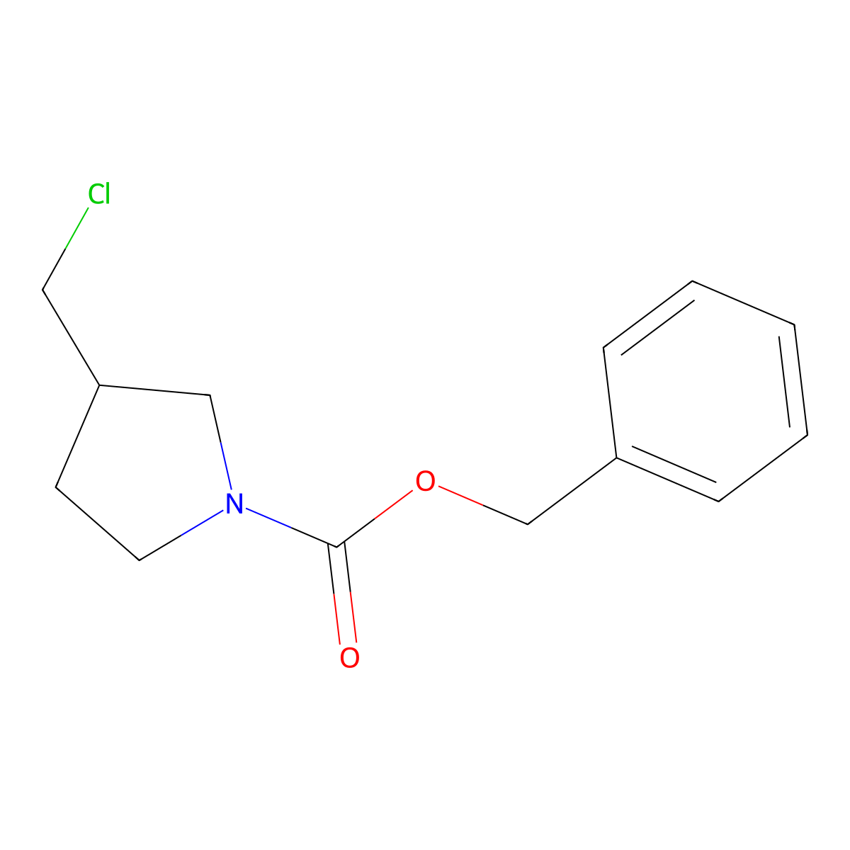 Benzyl 3-(chloromethyl)pyrrolidine-1-carboxylate molecular structure, CAS 476474-01-8