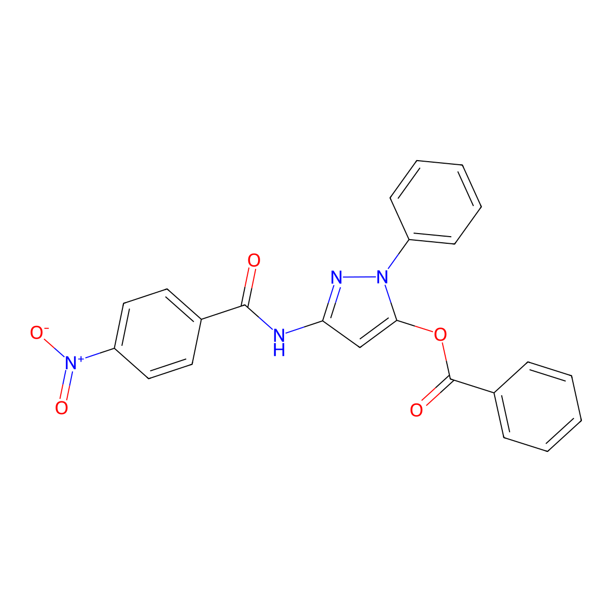 3-(4-Nitrobenzamido)-1-phenyl-1H-pyrazol-5-yl benzoate molecular structure, CAS 476479-81-9
