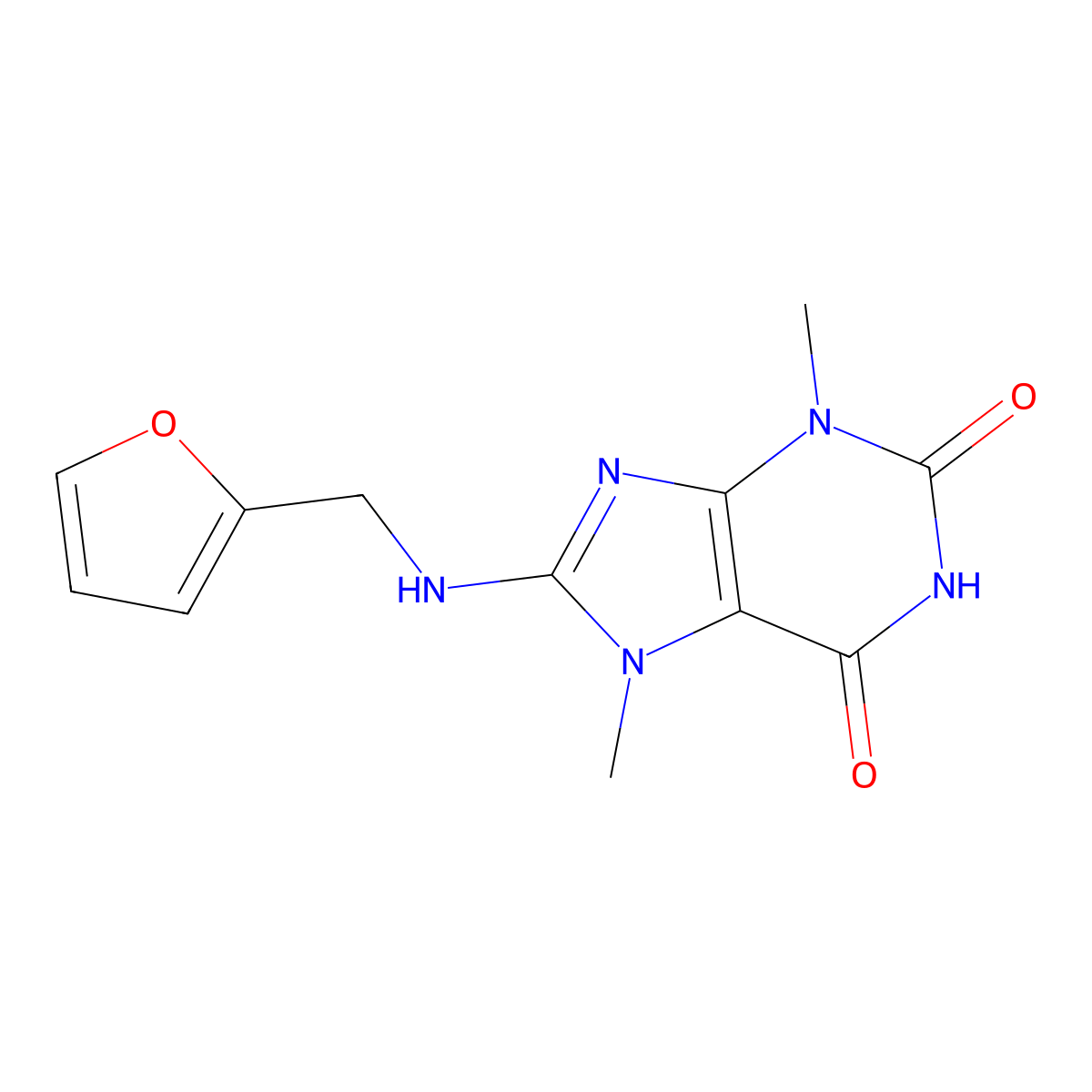 8-((2-Furylmethyl)amino)-3,7-dimethyl-3,7-dihydro-1H-purine-2,6-dione molecular structure, CAS 476481-19-3