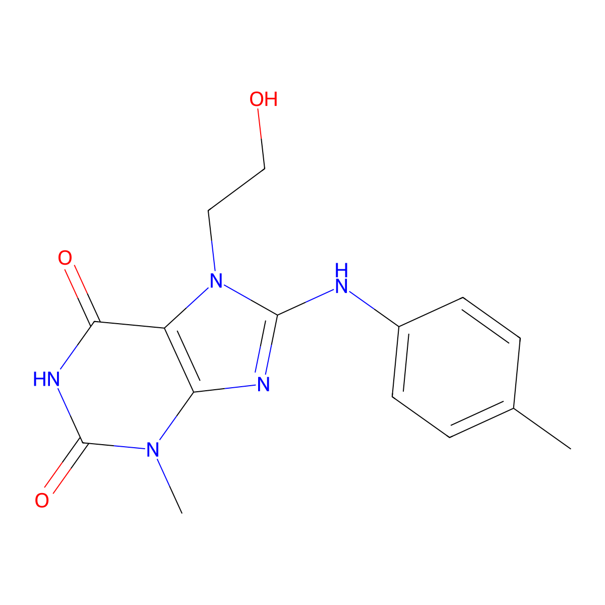 7-(2-Hydroxyethyl)-3-methyl-8-(4-toluidino)-3,7-dihydro-1H-purine-2,6-dione molecular structure, CAS 476481-65-9