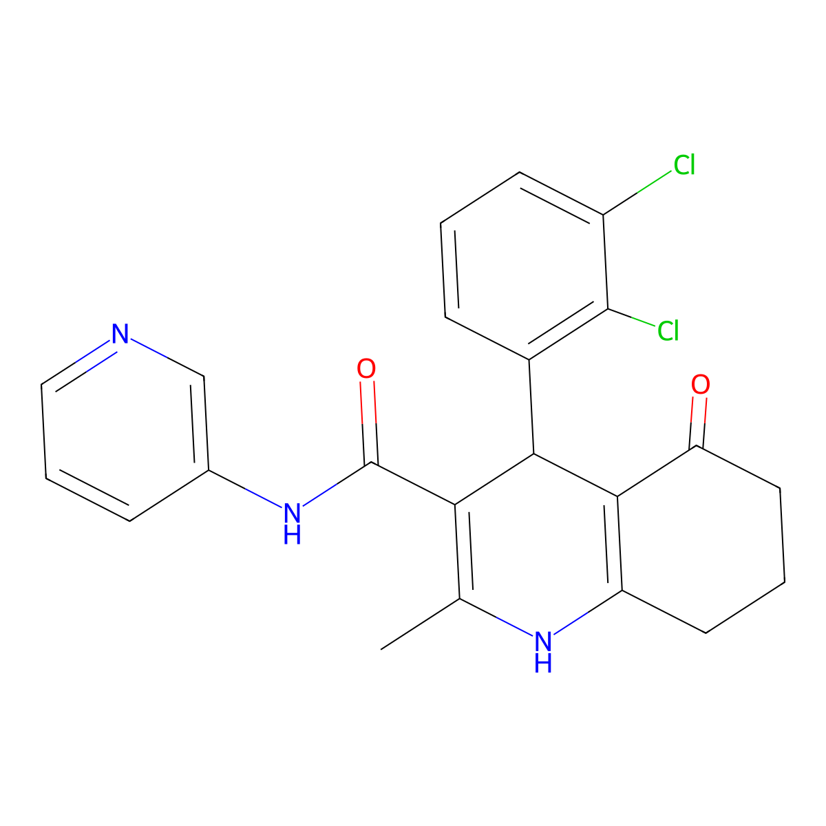 4-(2,3-Dichlorophenyl)-2-methyl-5-oxo-N-(3-pyridinyl)-1,4,5,6,7,8-hexahydro-3-quinolinecarboxamide molecular structure, CAS 476482-98-1
