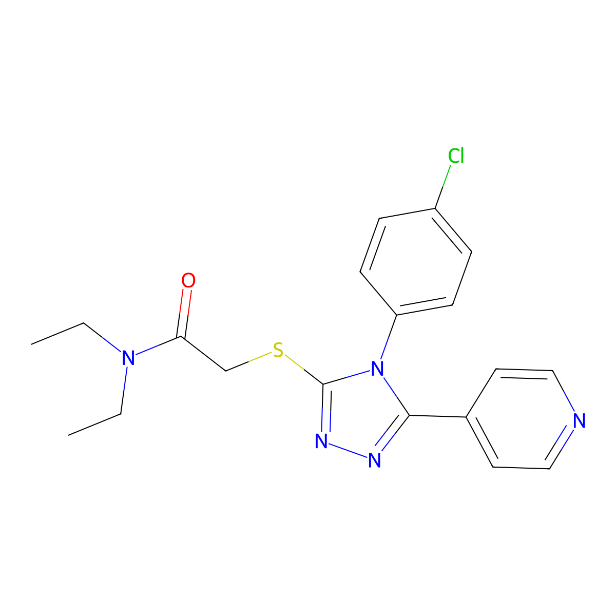 2-((4-(4-CL-PH)-5-(4-Pyridinyl)-4H-1,2,4-triazol-3-YL)thio)-N,N-diethylacetamide molecular structure, CAS 476483-81-5