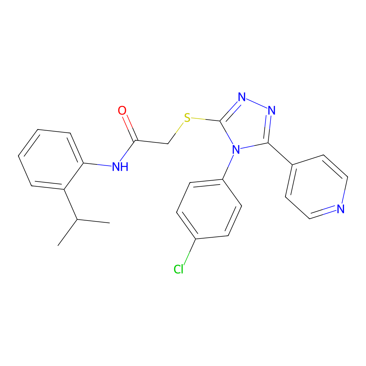 2-((4-(4-Chlorophenyl)-5-(4-pyridinyl)-4H-1,2,4-triazol-3-YL)sulfanyl)-N-(2-isopropylphenyl)acetamide molecular structure, CAS 476484-01-2