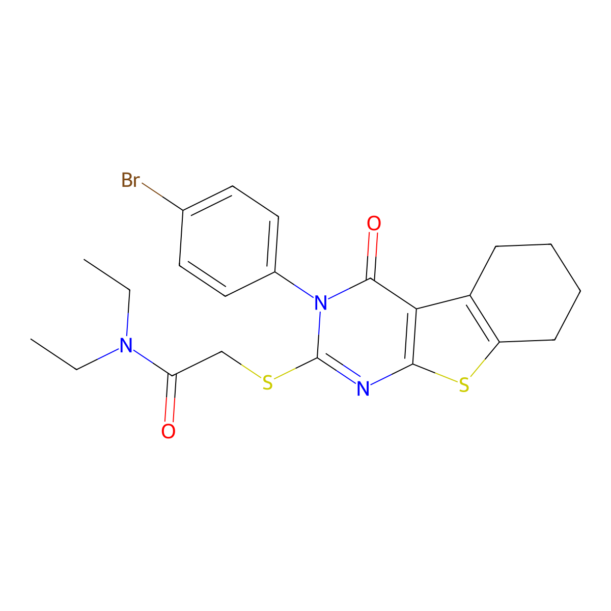 2-((3-(4-Bromophenyl)-4-oxo-3,4,5,6,7,8-hexahydro(1)benzothieno(2,3-D)pyrimidin-2-YL)sulfanyl)-N,N-diethylacetamide molecular structure, CAS 476484-21-6