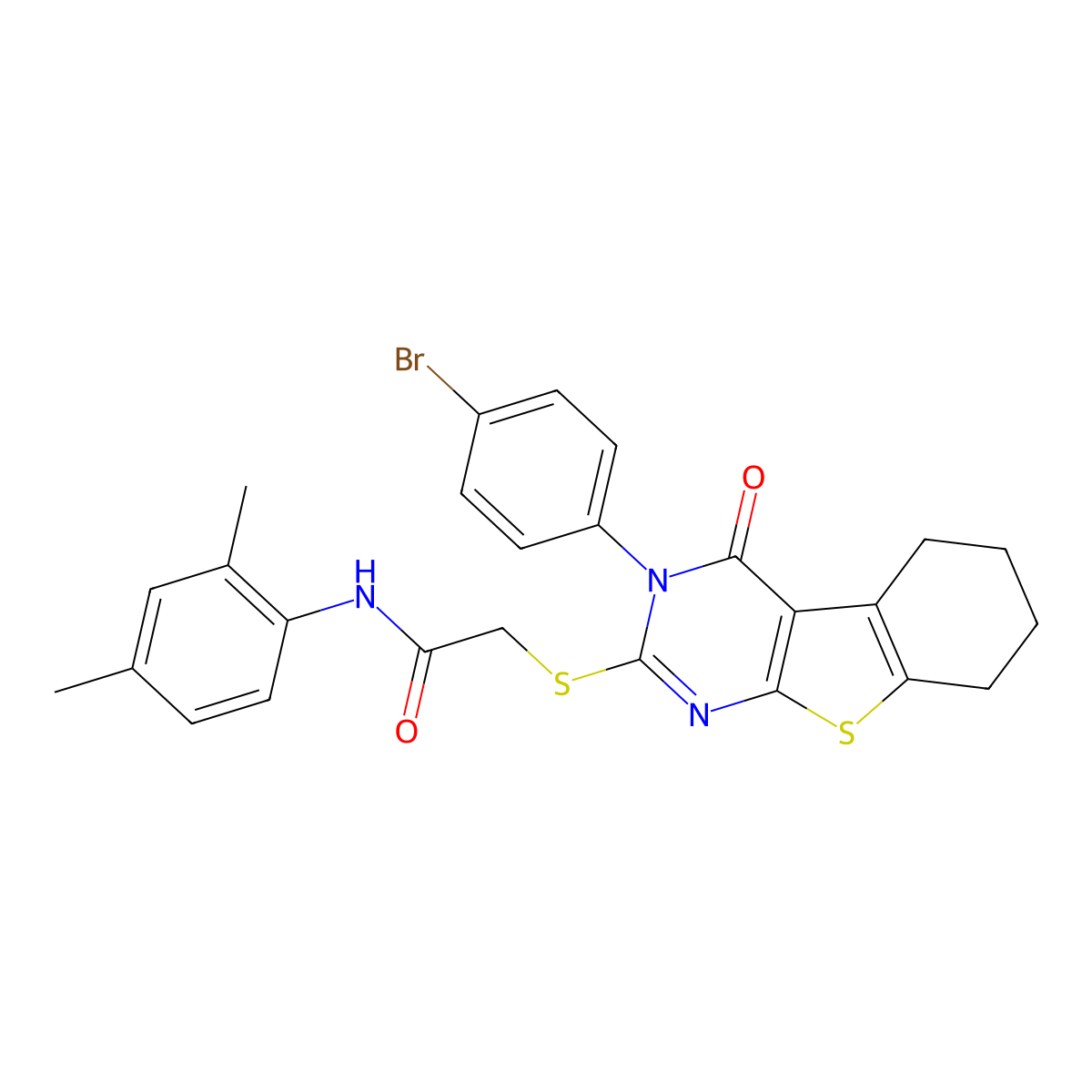 2-{[3-(4-Bromophenyl)-4-oxo-3,4,5,6,7,8-hexahydro[1]benzothieno[2,3-D]pyrimidin-2-YL]sulfanyl}-N-(2,4-dimethylphenyl)acetamide molecular structure, CAS 476484-31-8