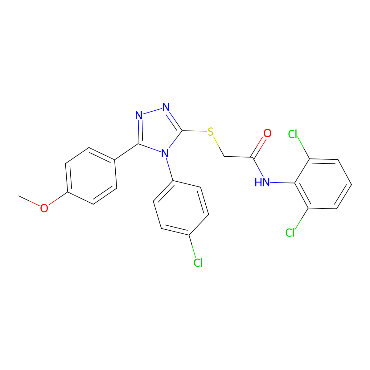 2-{[4-(4-Chlorophenyl)-5-(4-methoxyphenyl)-4H-1,2,4-triazol-3-YL]sulfanyl}-N-(2,6-dichlorophenyl)acetamide molecular structure, CAS 476484-47-6