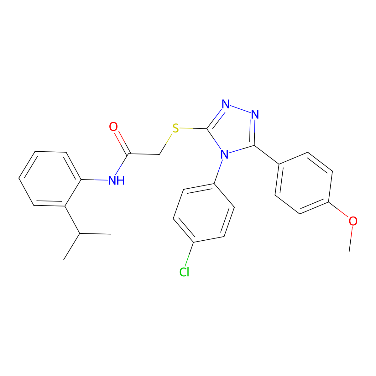 2-{[4-(4-Chlorophenyl)-5-(4-methoxyphenyl)-4H-1,2,4-triazol-3-YL]sulfanyl}-N-(2-isopropylphenyl)acetamide molecular structure, CAS 476484-51-2