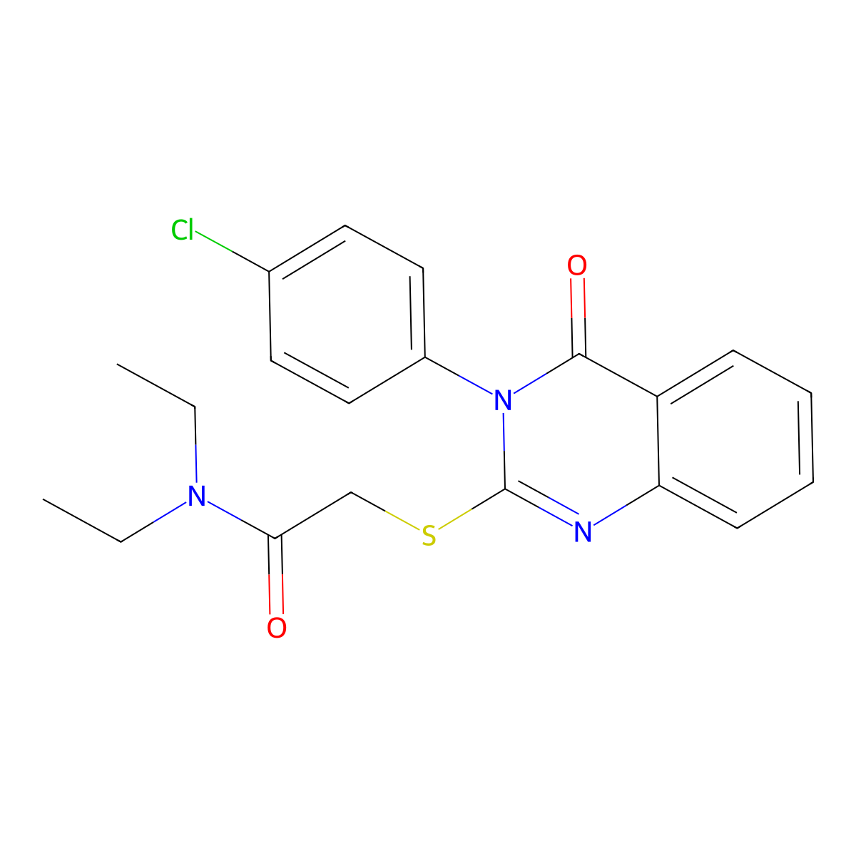 2-((3-(4-Chloro-PH)-4-oxo-3,4-dihydro-2-quinazolinyl)thio)-N,N-diethylacetamide molecular structure, CAS 476484-67-0