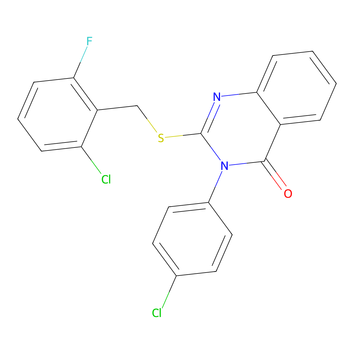 2-((2-Chloro-6-fluorobenzyl)thio)-3-(4-chlorophenyl)-4(3H)-quinazolinone molecular structure, CAS 476484-69-2
