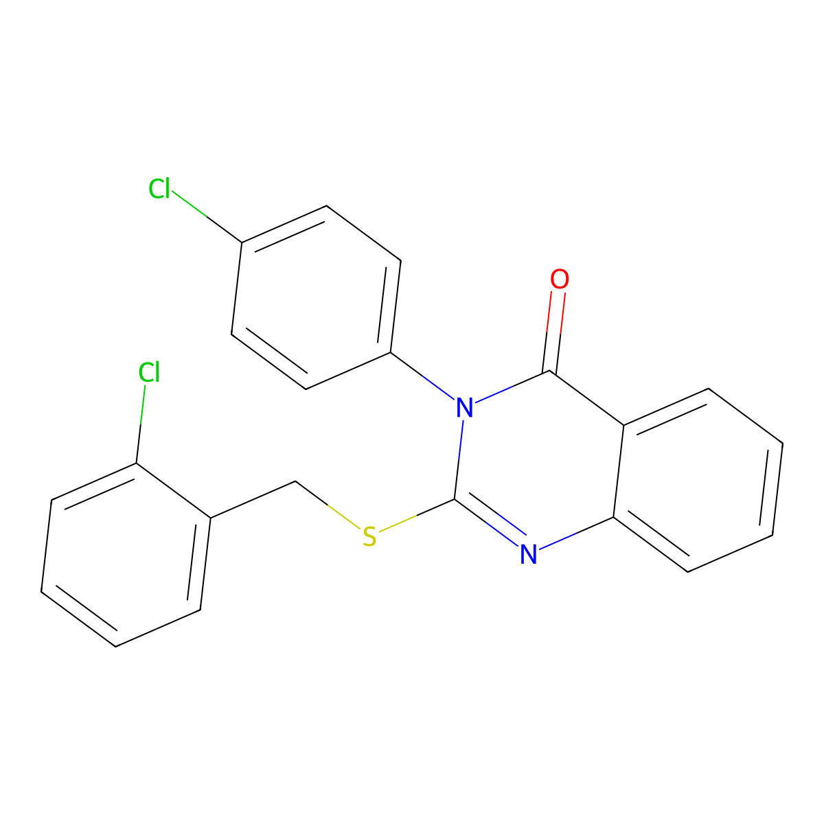 2-((2-Chlorobenzyl)thio)-3-(4-chlorophenyl)-4(3H)-quinazolinone molecular structure, CAS 476484-73-8
