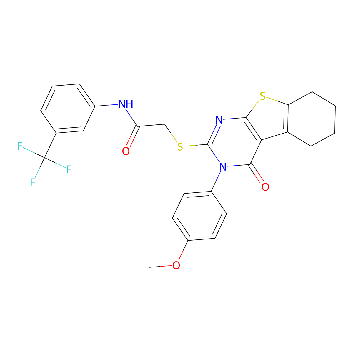 2-{[3-(4-Methoxyphenyl)-4-oxo-3,4,5,6,7,8-hexahydro[1]benzothieno[2,3-D] pyrimidin-2-YL]sulfanyl}-N-[3-(trifluoromethyl)phenyl]acetamide molecular structure, CAS 476484-87-4