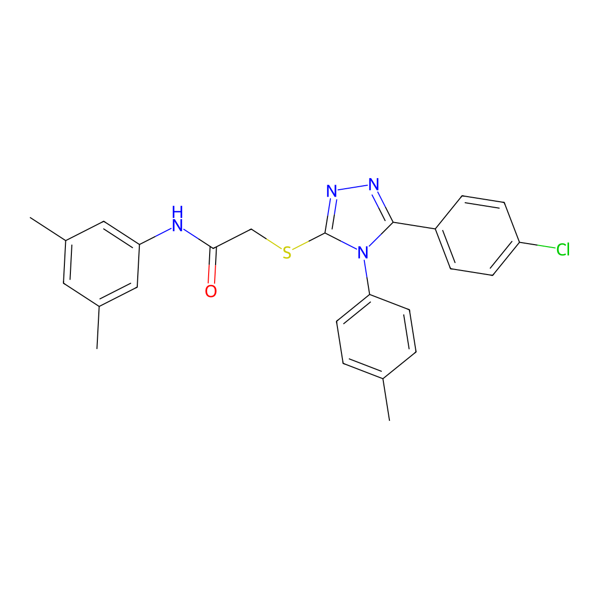 2-{[5-(4-Chlorophenyl)-4-(4-methylphenyl)-4H-1,2,4-triazol-3-YL]sulfanyl}-N-(3,5-dimethylphenyl)acetamide molecular structure, CAS 476485-82-2