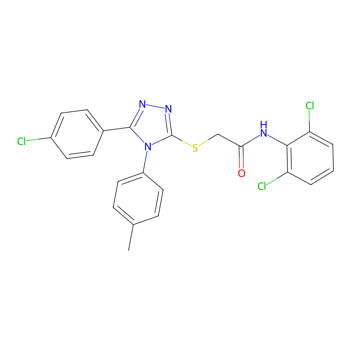 2-{[5-(4-Chlorophenyl)-4-(4-methylphenyl)-4H-1,2,4-triazol-3-YL]sulfanyl}-N-(2,6-dichlorophenyl)acetamide molecular structure, CAS 476485-97-9
