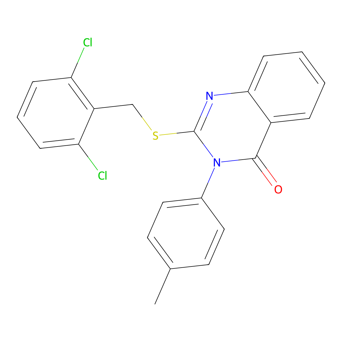 2-((2,6-Dichlorobenzyl)thio)-3-(4-methylphenyl)-4(3H)-quinazolinone molecular structure, CAS 476486-13-2