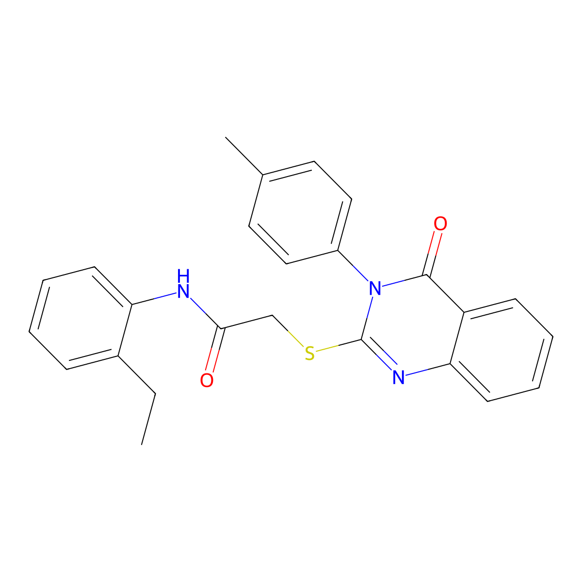 N-(2-ET-PH)-2-((3-(4-ME-PH)-4-Oxo-3,4-dihydro-2-quinazolinyl)thio)acetamide molecular structure, CAS 476486-16-5
