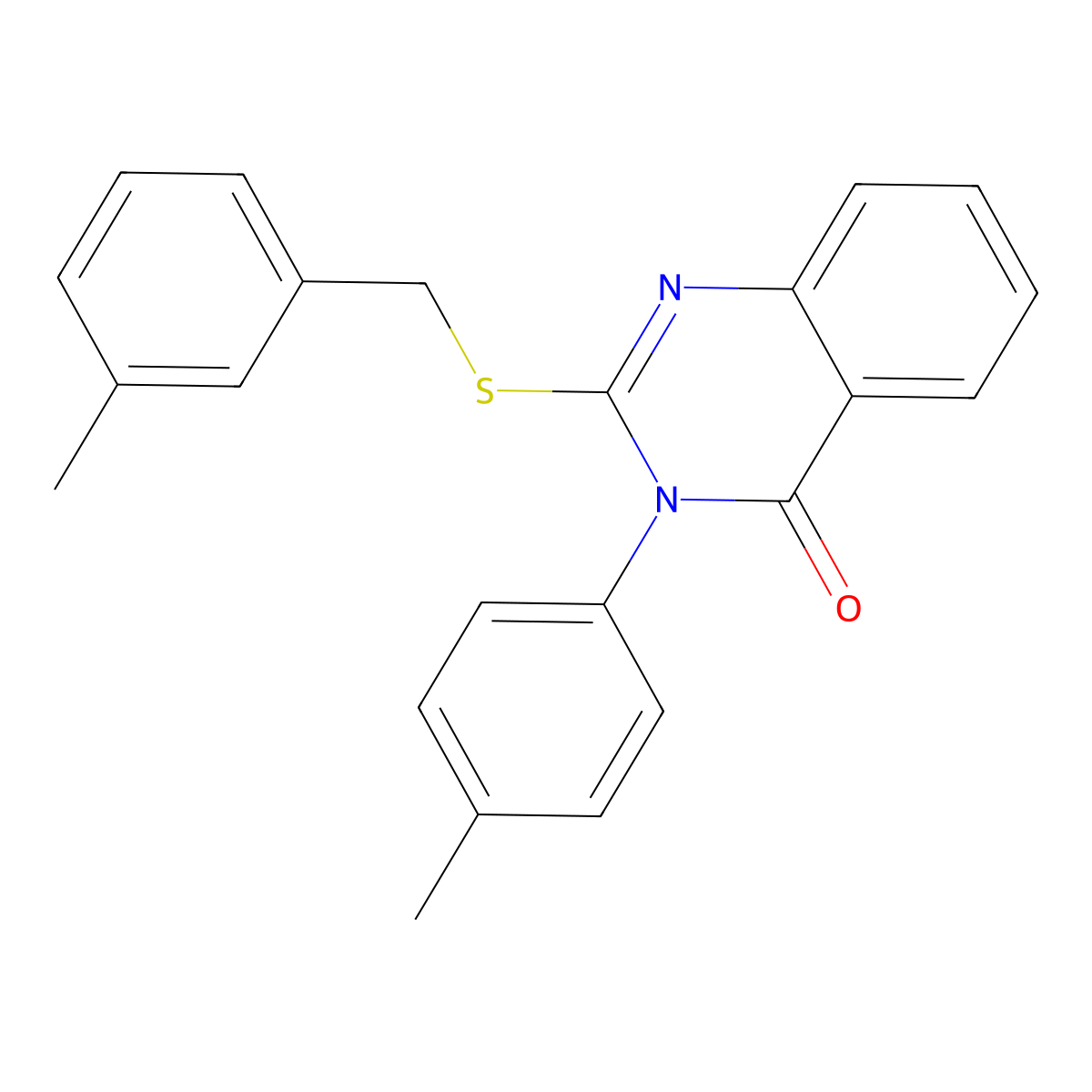 2-((3-Methylbenzyl)thio)-3-(4-methylphenyl)-4(3H)-quinazolinone molecular structure, CAS 476486-18-7
