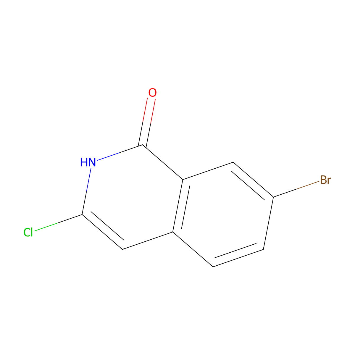 7-Bromo-3-chloro-1,2-dihydroisoquinolin-1-one molecular structure, CAS 476492-85-0