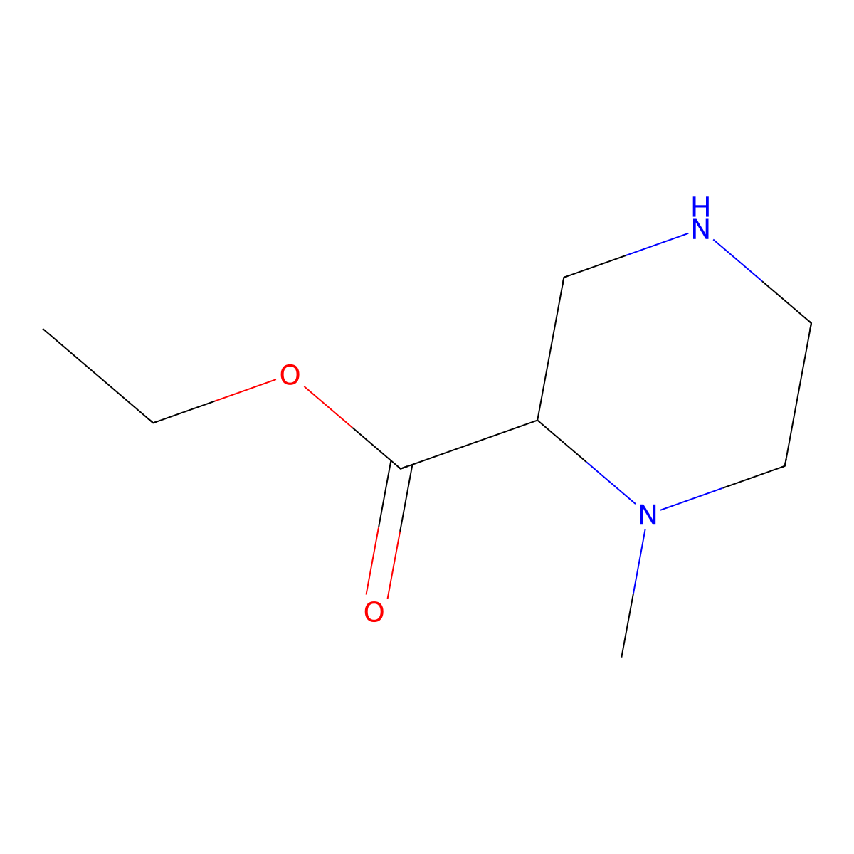 Ethyl 1-methylpiperazine-2-carboxylate molecular structure, CAS 476493-07-9