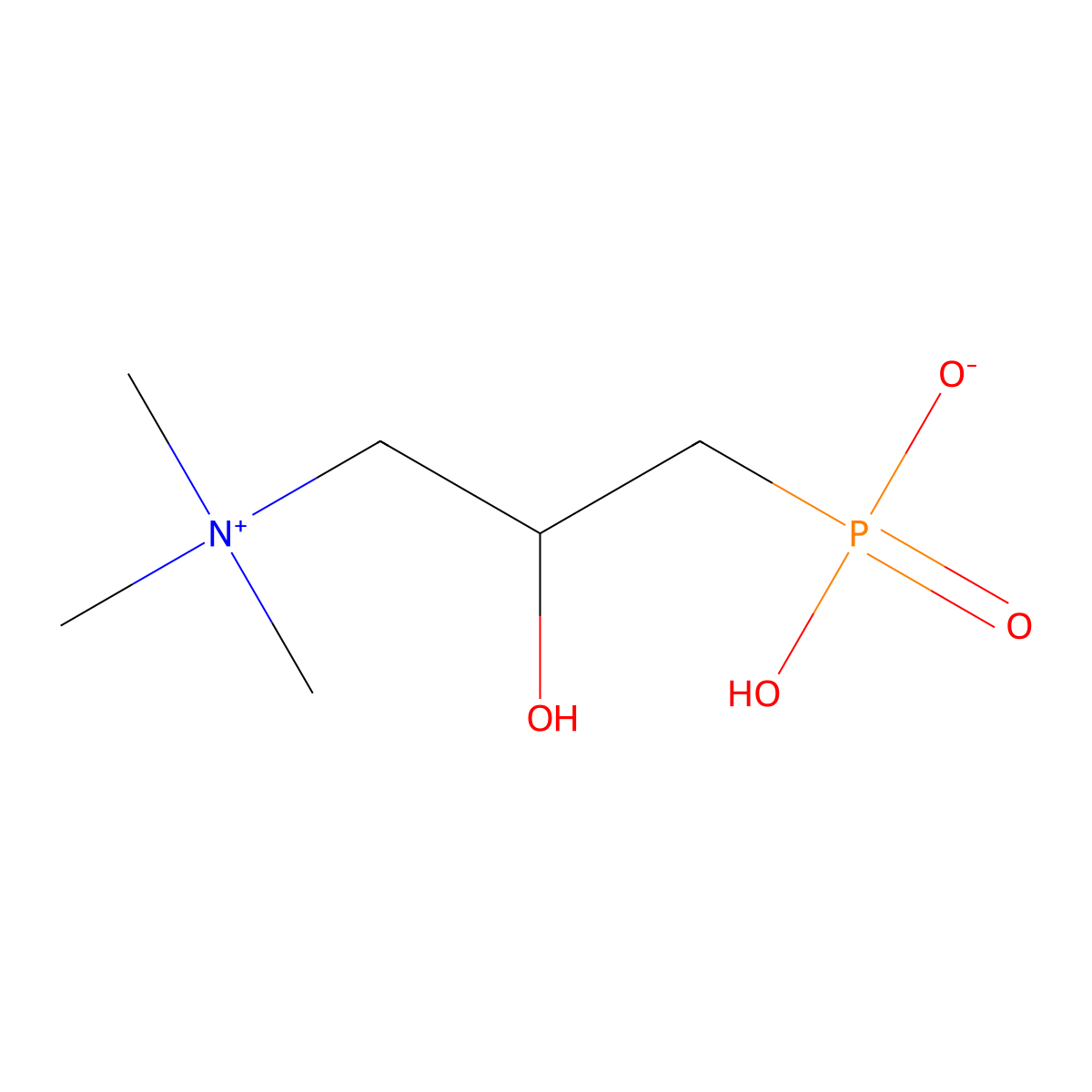 1-Propanaminium, 2-hydroxy-N,N,N-trimethyl-3-phosphono-, inner salt, (2S)- molecular structure, CAS 476493-48-8