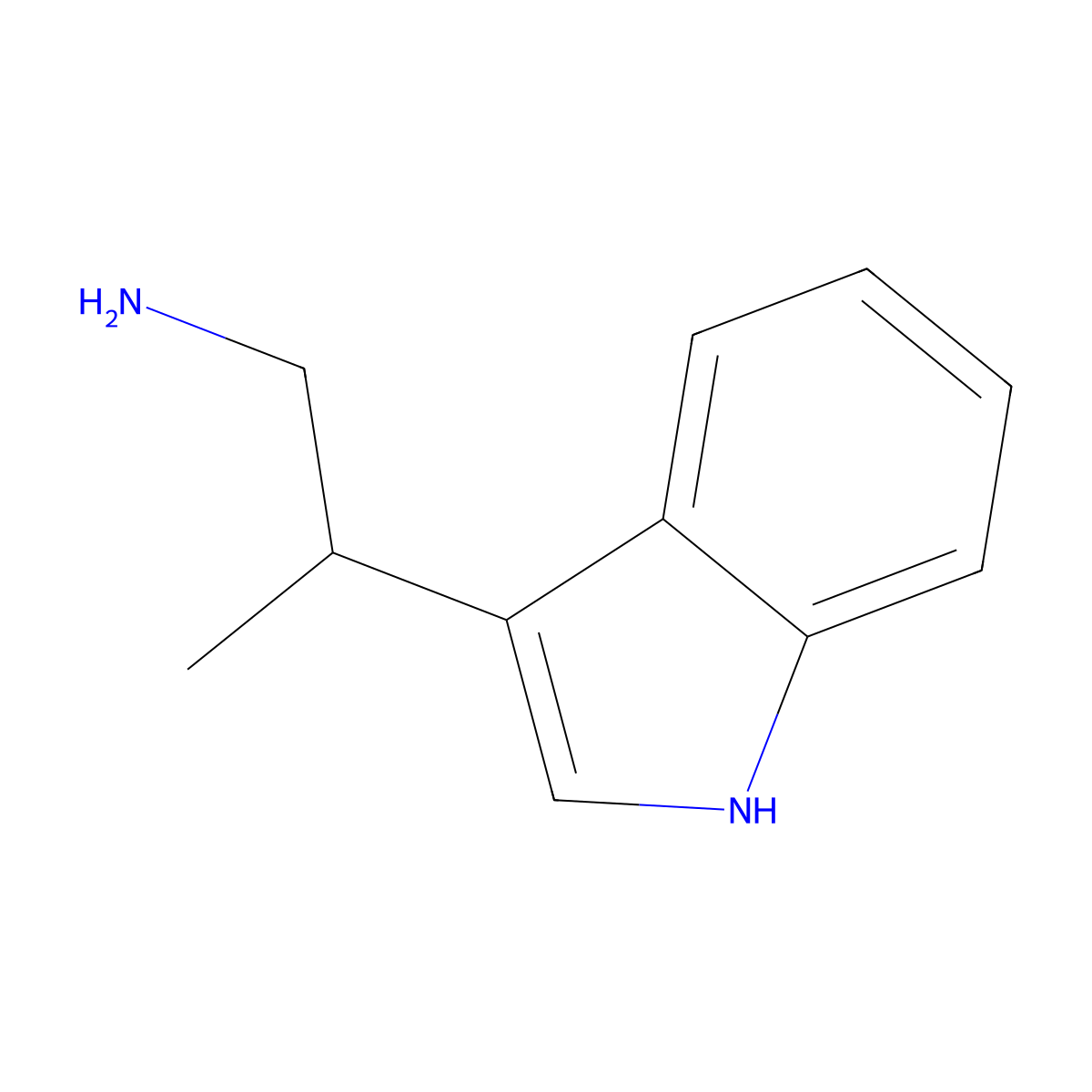 beta-Methyltryptamine molecular structure, CAS 4765-22-4