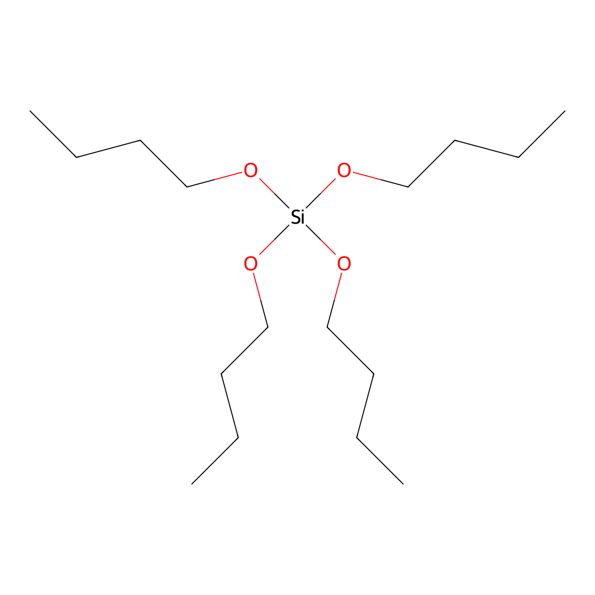 Tetrabutyl orthosilicate molecular structure, CAS 4766-57-8