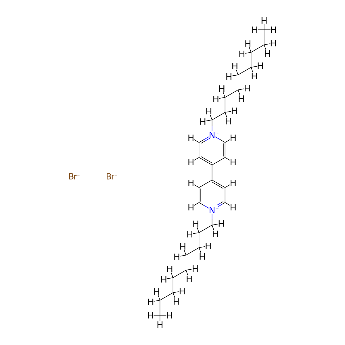 1,1'-Dinonyl-4,4'-bipyridin-1-ium dibromide molecular structure, CAS 47660-20-8